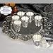 TRAY WITH MINI CUPS - ROUND SILVER PLATED TRAY WITH 8 MINI CUPS - Kiddush Cup