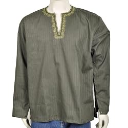 Mens Long Sleeve Casual Cotton Shirt Kurta India Chest 42 inches