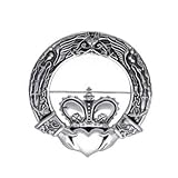 Large Celtic Claddagh Cloak Sterling Silver Pin Brooch by Maxine Miller