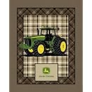 John Deere Plaid No Sew Fleece Throw Kit, Brown