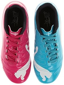 PUMA Evopower 4 Firm Ground JR Soccer Shoe (Little Kid/Big Kid),Beetroot Purple/Bluebird/White,6 M US Big Kid