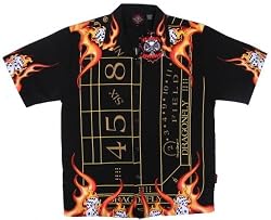 Las Vegas Casino Craps Dice Flames Biker Shirt, Dragonfly