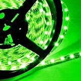 Hitlights Green Flexible Ribbon LED Strip Light, 300 LEDs, 5 Meters (16.4 Feet) Spool, 12VDC Input (Adapter not included)