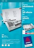 Avery Zweckform, 3480, Transparentfolie-Etiketten, 100 Blatt, beschichtet, stapelverarbeitbar, f&uuml;r s/w-Laserdrucker, s/w-Kopierer und Farblaserdrucker
