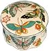 Hand painted round chinese porcelain trinket box with lid - butterfly design
