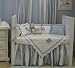 Ocean Blue & White Stripe Silk Crib Skirt