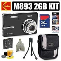 Kodak Easyshare M893 8.1MP Digital Camera Black Plus 2GB Deluxe Accessoy Outfit - Kodak AKODM893BK4
