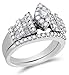 Size 6 - 14K White Gold Large Diamond Marquise