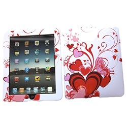 Snap-On Hard Case for Apple iPad "Red Hearts" Design