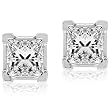 1/2ctw Diamond Princess Stud Earrings(GH/VS) in Platinum