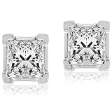 Diamond Princess Stud Earrings in Platinum 1/2ctw (GH/VS)