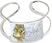 Womens Cuff Bracelets Sterling Silver Citrine Gemstone (brclt122)