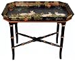 Tray ( removable ) table with stand, Spring Bunnies, hand painted, wood