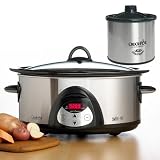 Crock Pot SCVC609C-SS 6-Quart Oval Programmable Slow Cooker w/ Little Dipper