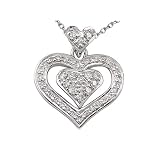 0.25 (1 4) cttw Heart Shaped Pendant - 18kt White Gold LIFETIME WARRANTY