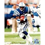 Steiner Sports NFL Edgerrin James Run in Blue Jersey Autographed 8-by-10-Inch Photograph