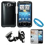 Carbon Fiber 2 Piece Protective Rubberized Crystal Hard Case for HTC INSPIR ....