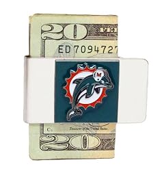 NFL Sculpted & Enameled Pewter Moneyclip - Miami Dolphins