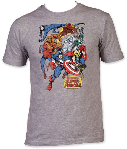  Men's Marvel Comics Heroes Fitted Jersey T-shirt