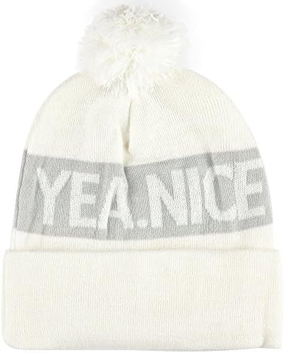 YEA.NICE Pom Beanie, White