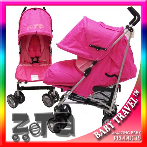 AMAZON STROLLER BABY TRAVEL ZETA VOOOM COMPLETE - PINK WITH FOOTMUFF