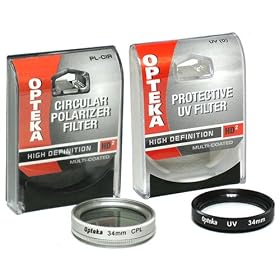 Opteka 34mm High Definition² Circular Polarizing + UV (0) Ultra Violet Haze Multi-Coated...