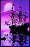 Moonlit Ship Blacklight Reactive Poster