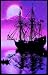 Moonlit Ship Blacklight Reactive Poster