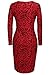 ANGVNS Womens Long Sleeves Printed Bodycon Stretchy Midi Dress