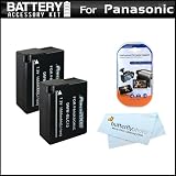 2 Pack Battery Kit SPECIFICALLY For Panasonic Lumix DMC-GH2 Digital Camera Includes 2 Extended (1500 Mah) Replacement DMW-BLC12 Batteries + LCD Screen Protectors + MicroFiber Cleaning Cloth