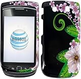 Green Flower Hard Case Cover for Blackberry Torch 9800