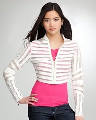 Chevron Leather & Mesh Jacket
