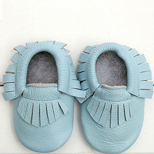 Infant Shoes,Tevies® 0-24M Baby Tassels Decor Firstwalkers Soft Sole Anti Slip Leather Toddler Shoes (Age:12~18 month, Sky Blue)