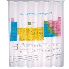 Duschvorhang Wannenvorhang Periodensystem der Elemente! Ma�e 180x200cm incl. 12 Ringe