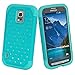 Galaxy S5 Active Case, Style4U Galaxy S5 Active Studded Rhinestone Crystal Bling Hybrid Armor Case Cover for Samsung Galaxy S5 Active G870 with 1 HD Screen Protector and 1 Stylus (Not for Samsung Galaxy S5) [Teal / Mint Green]