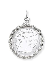 Sterling Silver Engraveable Boy Disc Charm