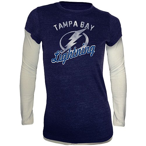Old Time Hockey Tampa Bay Lightning Women's Sadie Long Sleeve Thermal Fooler T-Shirt Medium