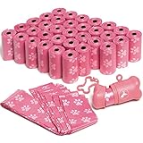 Oxgord 700 Black Pet Dog Waste Bags for Poop Removal, Pink