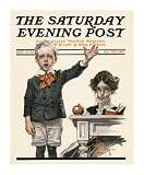 Boy Reciting for Teacher, 1909 by J.c. Leyendecker Framed with Gold Decor Wood Frame 1.25 inch width, 3/4 inch depth