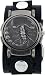 Scorpion Black Leather Wide Band Trendy Design Iron Reversible White Dial Gothic Punk Biker Wristband Watch