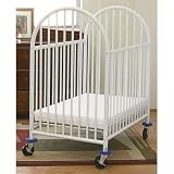 L.A. Baby Deluxe Compact Standard Metal Crib w, 3 Mattress in White