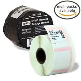 LiteTite 30915-Jumbo DYMO LabelWriter Internet Postage Stamps, DYMO Stamps Endicia Compatible, Shipping Mailing Labels (700 per Roll) (30915)