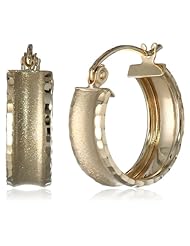 10k Yellow Gold 5mm Matte Hoop Earrings