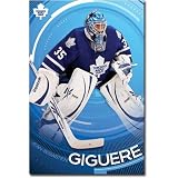 Professionally Framed Toronto Maple Leafs Jean-Sebastien Giguere Sports Poster Print - 22x34 with RichAndFramous Black Wood Frame
