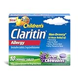 Children Claritin's 5mg Grape Chewables, 10 ct Tablets (Pack of 2)