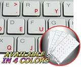APPLE DVORAK STICKER FOR KEYBOARD WITH RED LETTERING TRANSPARENT BACKGROUND FOR DESKTOP, LAPTOP AND NOTEBOOK