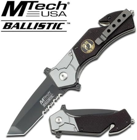 MT-A836POW M Tech Ballistic POW Heavy Duty XcT4w Spring Assist Knife 4.75" XzbV7JZK Closed ajuiioptr 4567fffg 567ybghjk SPRING ASSISTED KNIFE4.75" CLOSED3" BLACK TANTO HALF SERRATED STAINLESS STEEL XLpkcc2 BLADEGREY/ BLACK ALUMINUM HANDLEPOW MEDALLION ON THE HANDLEINCLUDES GLASS BREAKER , PDTZgeL SEAT BELT CUTTER ,POCKET CLIP