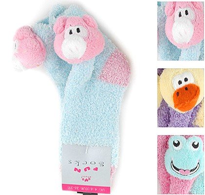 3 Pairs Feather Feel Novelty Animal Socks various sizes available