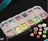 EOZY 60Pcs 3D Fleur Acrylique UV Lame Gel Nail Art Téléphone DIY Décoration