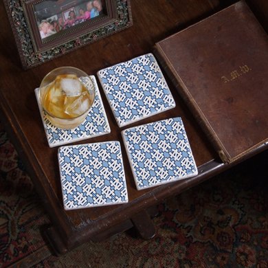 UNC Pattern Marble Coasters